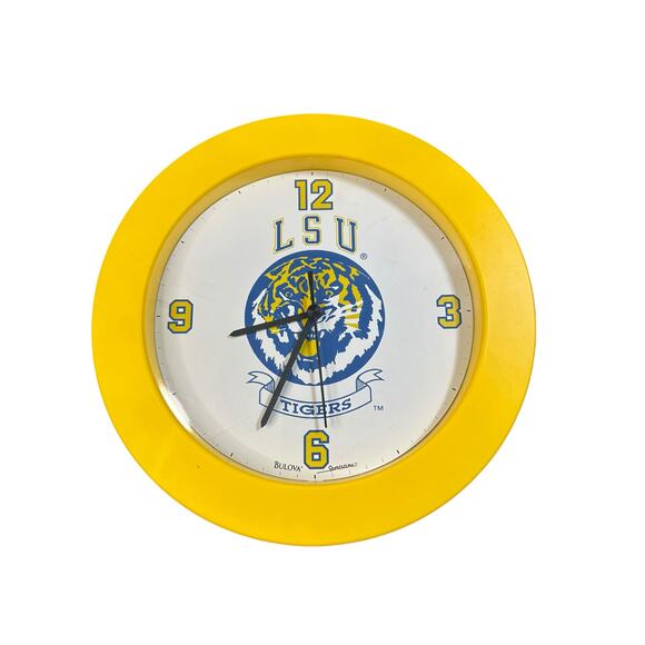 Vintage LSU Tigers Wall Clock BULOVA SPORTSTIME - Picture 1 of 3